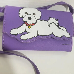 Bishon Fris Purple Crossbody Bag with Card Holder  Set by Marc Tetro.